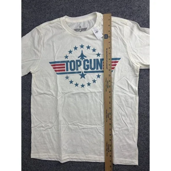 Top Gun Shirt Mens Medium White Logo Graphic Tee Movie Tagless Short Sleeve - Picture 4 of 7